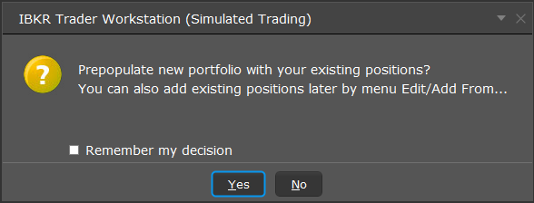 The what-if portfolio confirmation popup. 